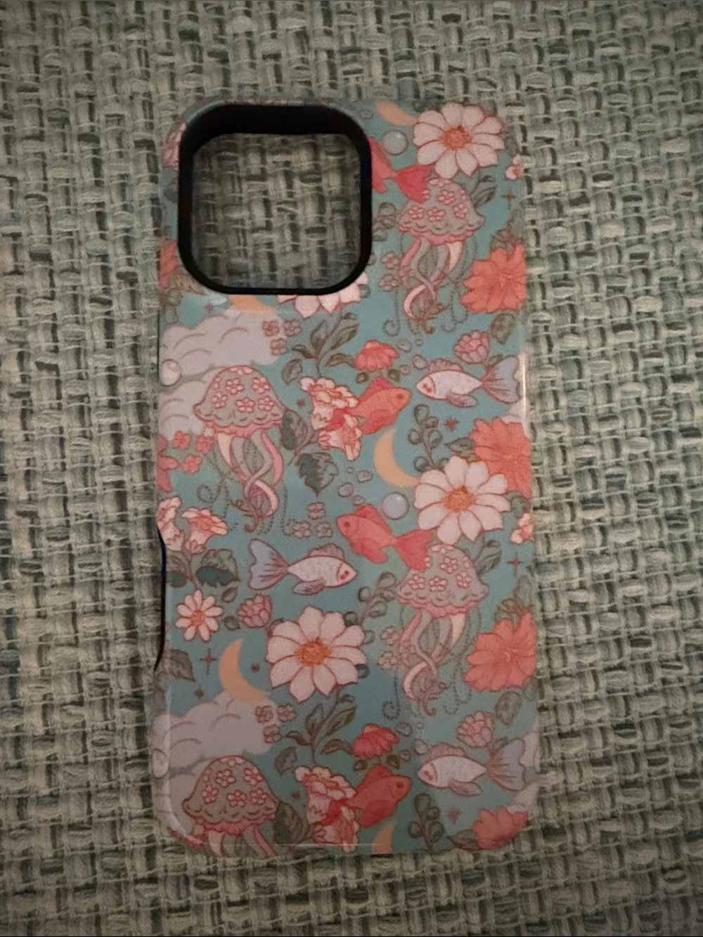 Floral Jellyfish Pattern Blue & Coral Phone 16 pro max Case